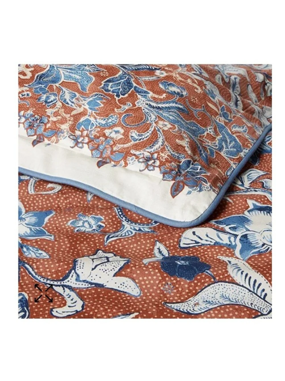 Ralph Lauren Mirabelle Floral Duvet Cover Rust Blue Queen Bedding Floral New